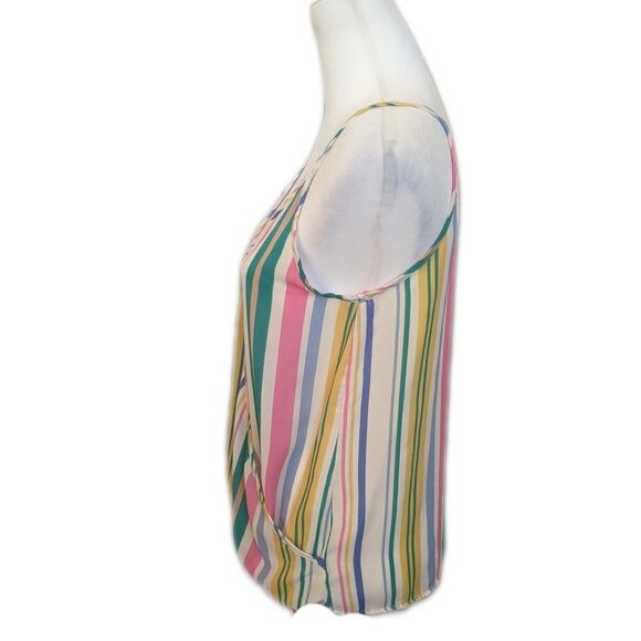 Adora striped tank, criss cross front (sewn), spaghetti straps, small - Picture 2 of 5